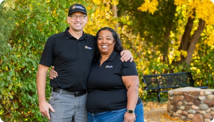 Two People Smiling